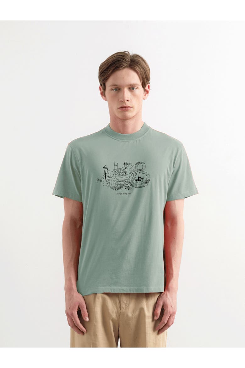 Scalextric Print T-Shirt, Main, color, Plain Sage Green
