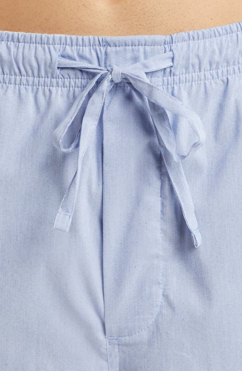 Nordstrom Plaid Poplin Pajamas, Alternate, color, Blue Chambray