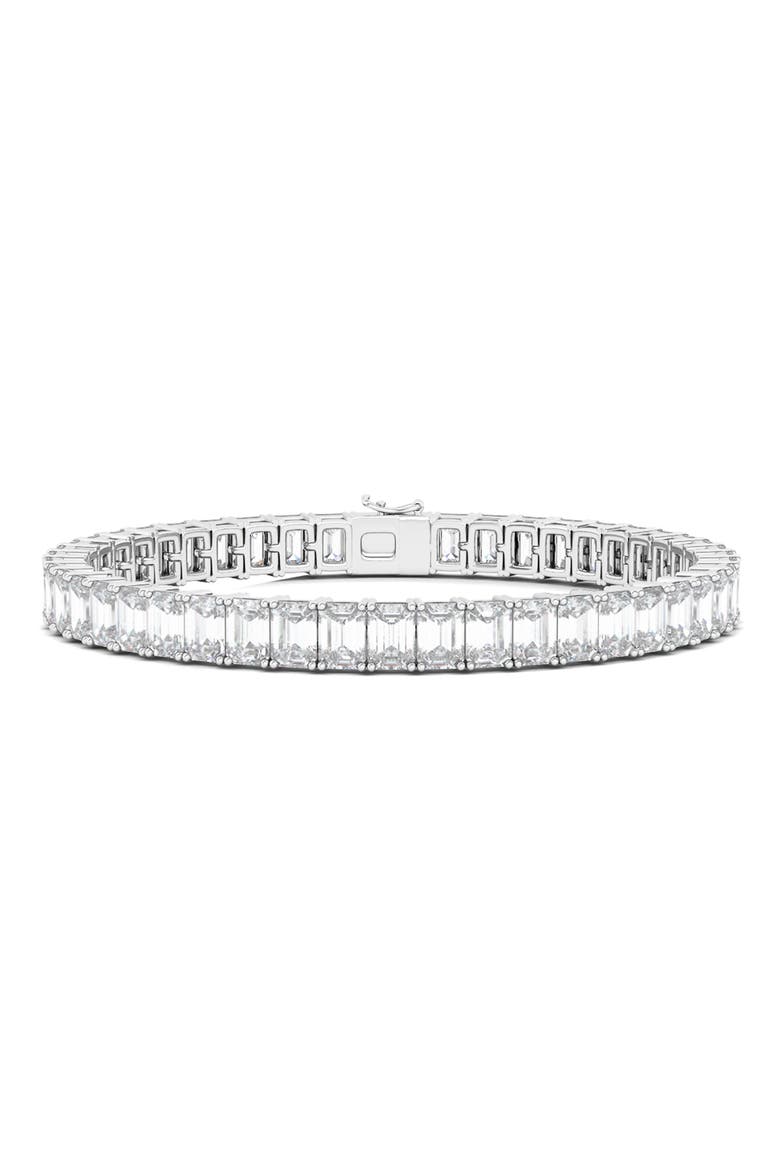 Emerald Cut Lab Grown Diamond Tennis Bracelet, Main, color, 18K WHITE GOLD