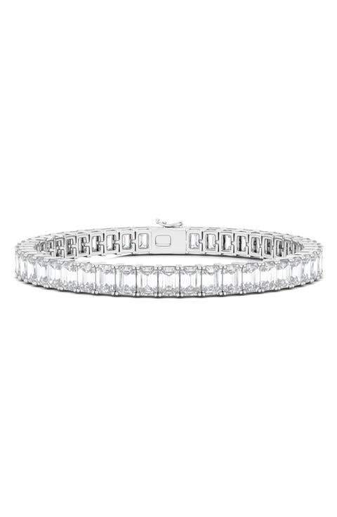 Emerald Cut Lab Grown Diamond Tennis Bracelet