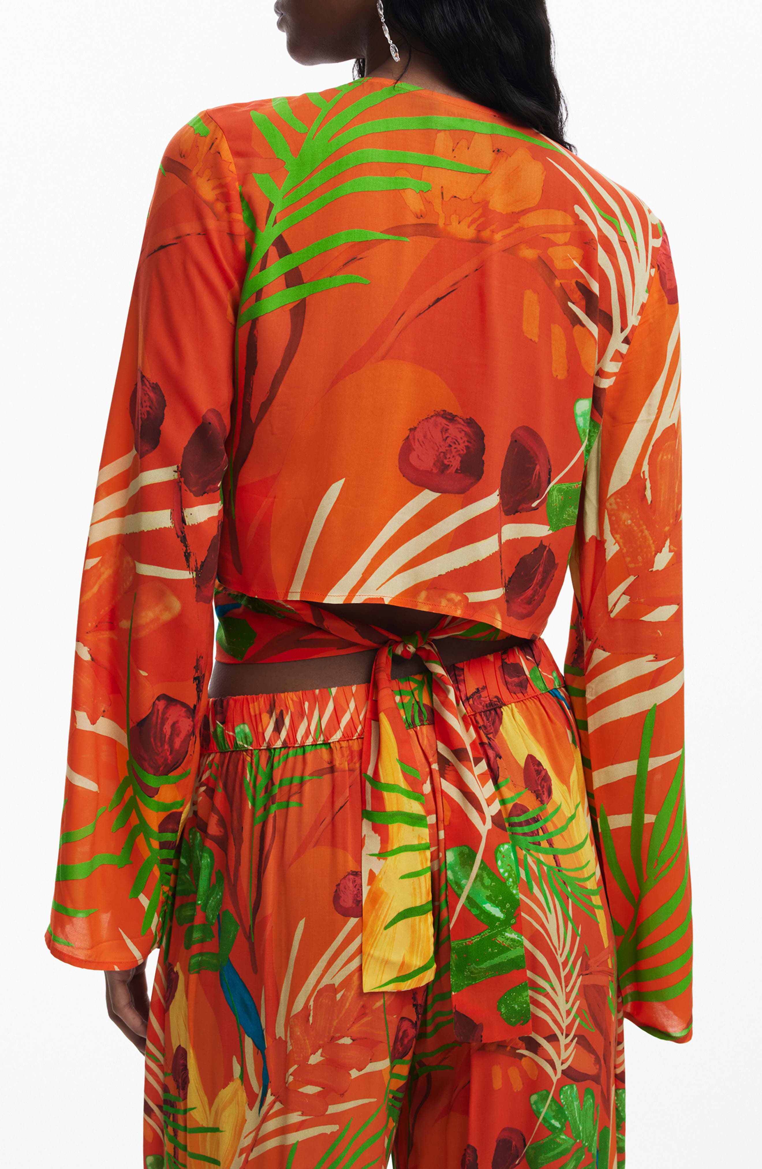 Long Sleeve Crop Wrap Top - image 2