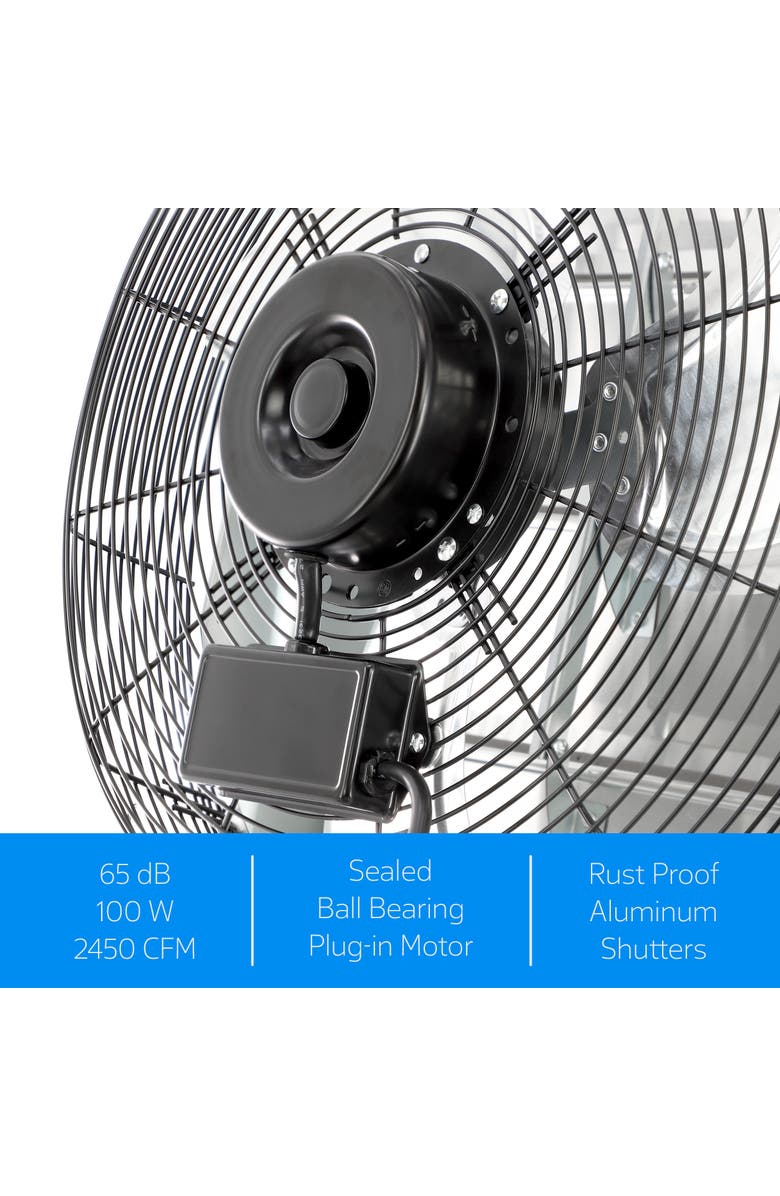 Vie Air 18 Inch Shutter Exhaust Fan with Power Cord, Alternate, color, Chrome