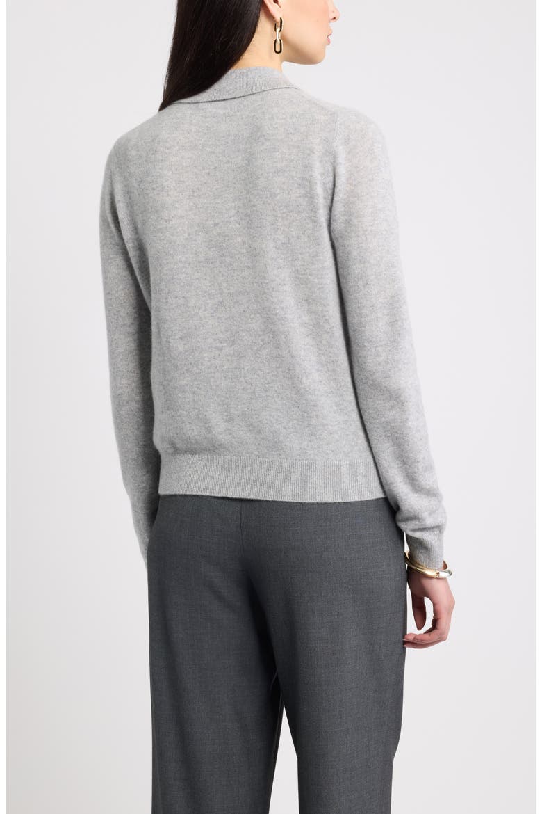 Cashmere Polo Sweater, Alternate, color, GREY SILK HEATHER