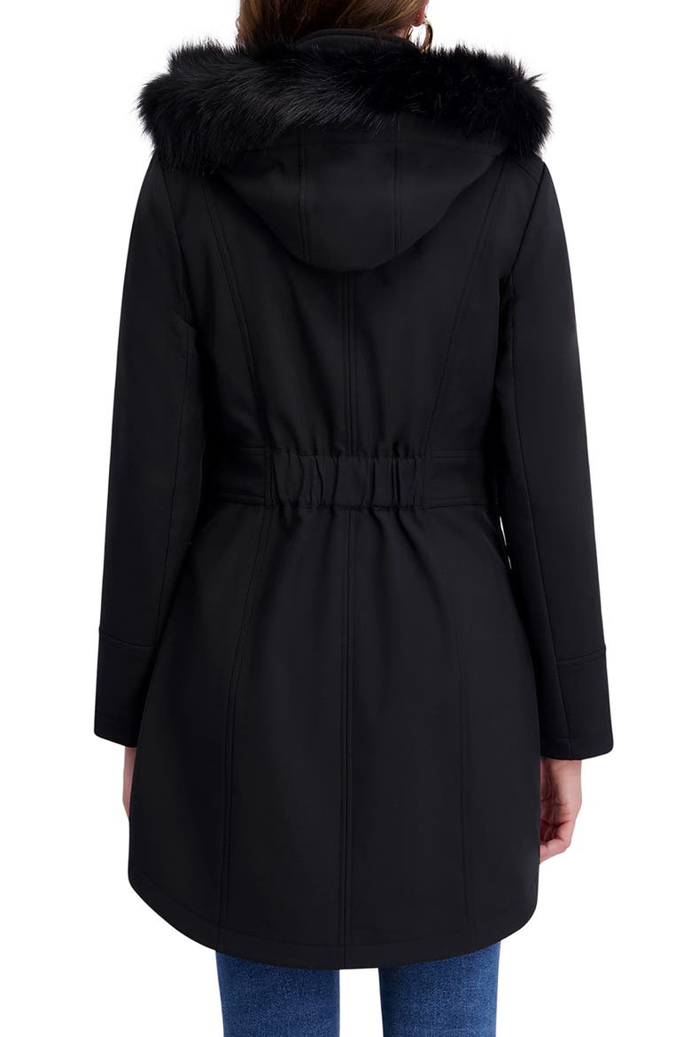 Shelled Faux Fur Trim Hooded Parka, Alternate, color, BLACK