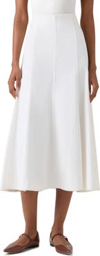 Akris punto Stretch Denim A-Line Midi Skirt