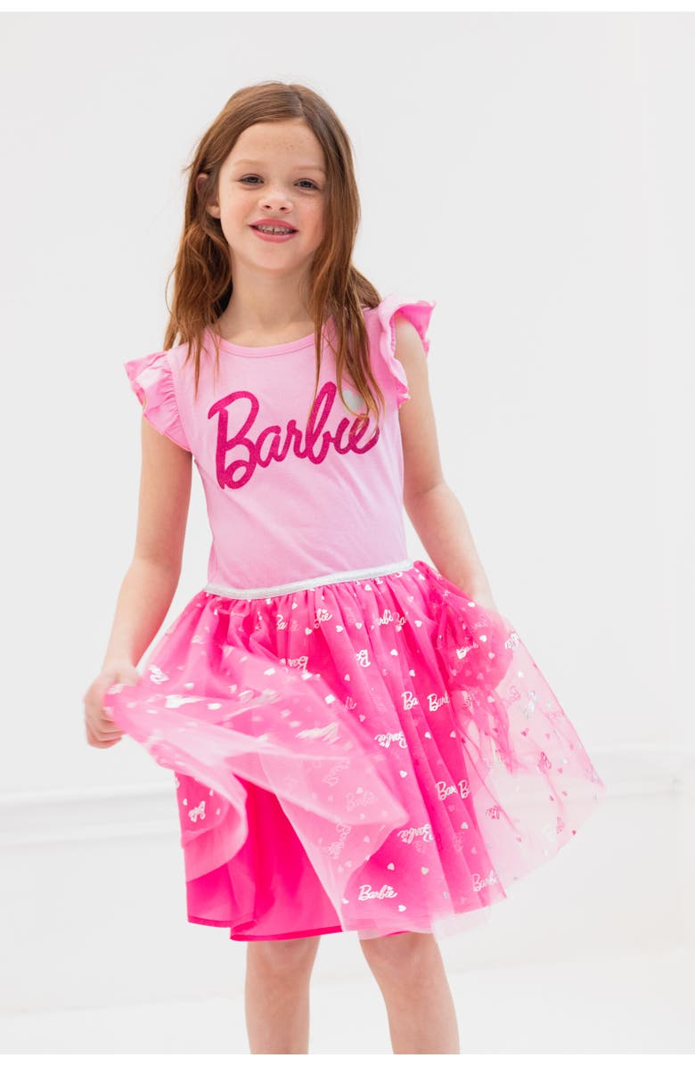 Barbie Sleeveless Tulle Dress, Alternate, color, Pink