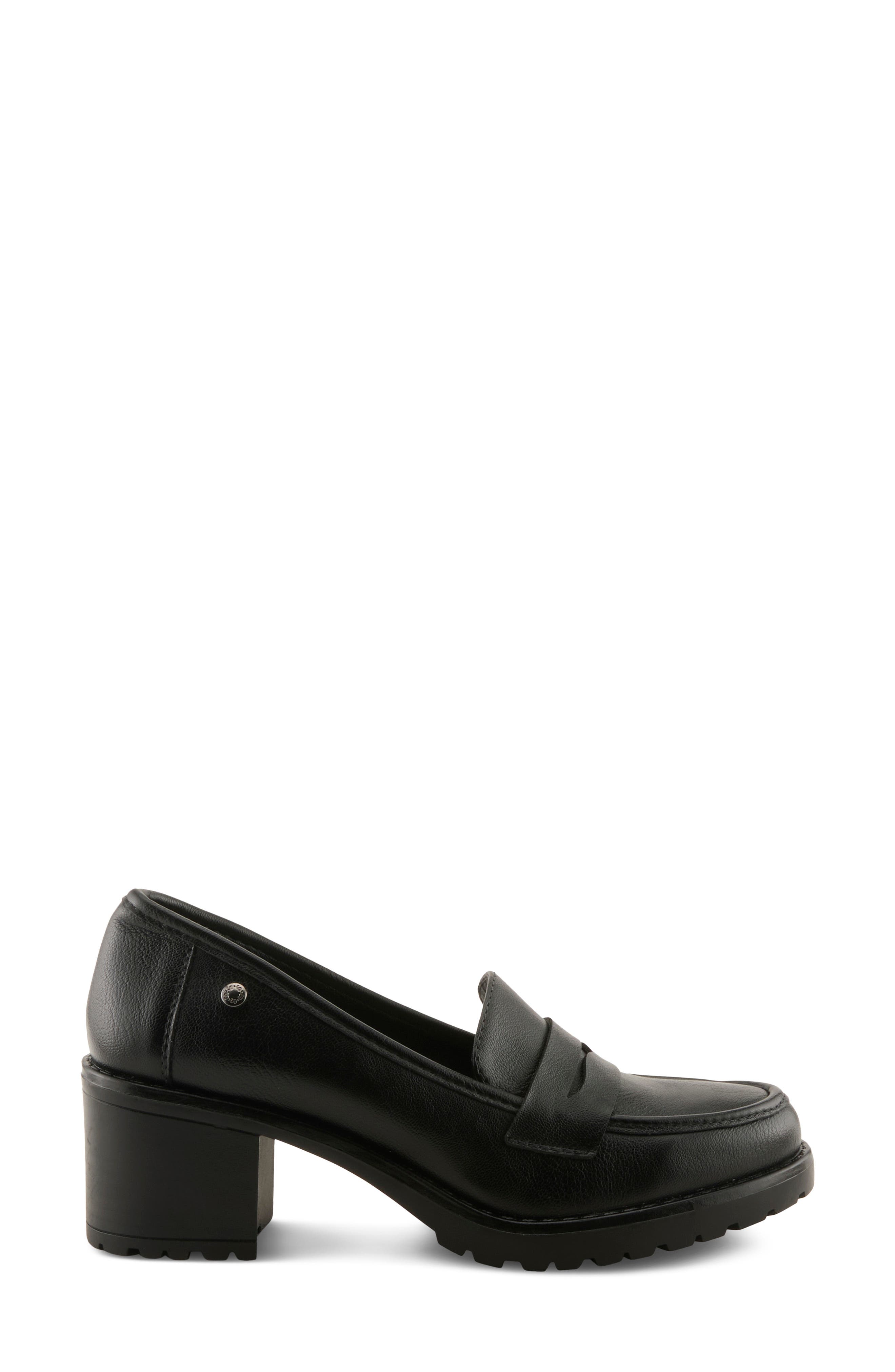 Cornett Faux Leather Loafer Pump, Alternate, color, BLACK