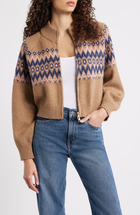 Alma Fair Isle Zip-Up Cardigan