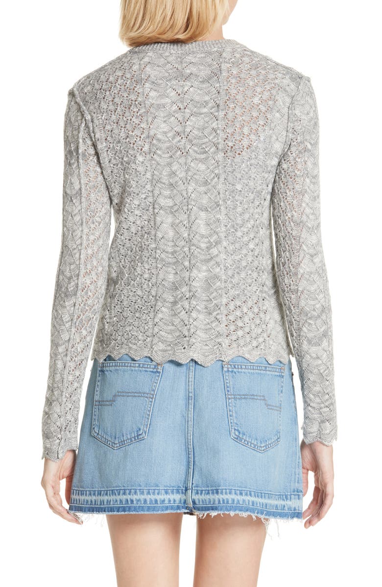 Marc Jacobs Scallop Edge Cashmere & Wool Blend Cardigan, Alternate, color, 