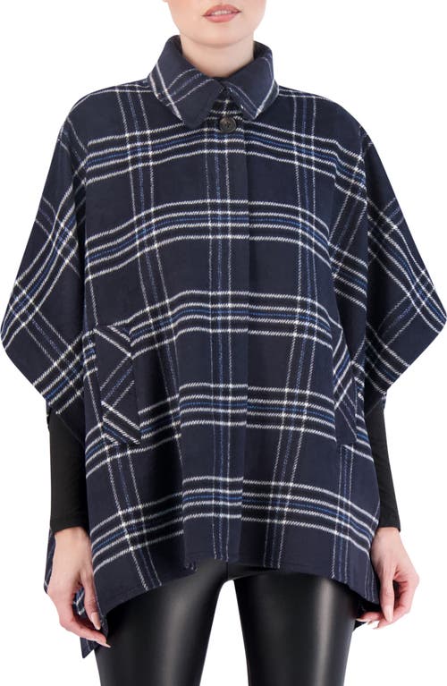 Ookie & Lala Plaid Brushed Knit Cape In Multi