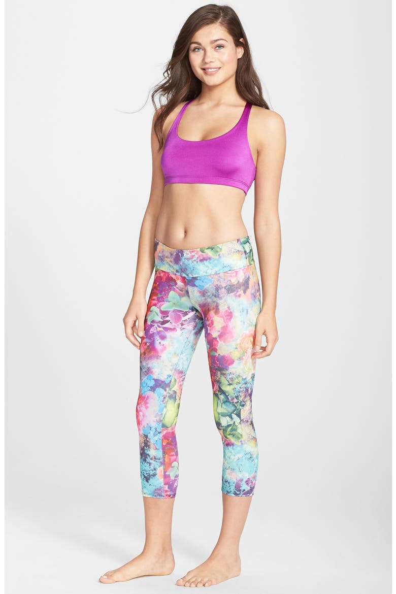 'Chic' Strappy Back Sports Bra, Alternate, color, MAGENTA