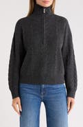 Renee C Braided Quarter Zip Sweater