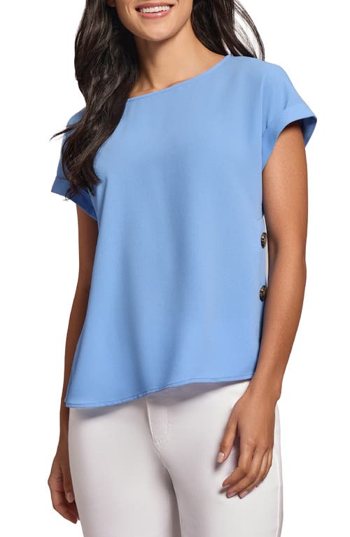 Jones New York Button Detail Top in Blue Horizon 