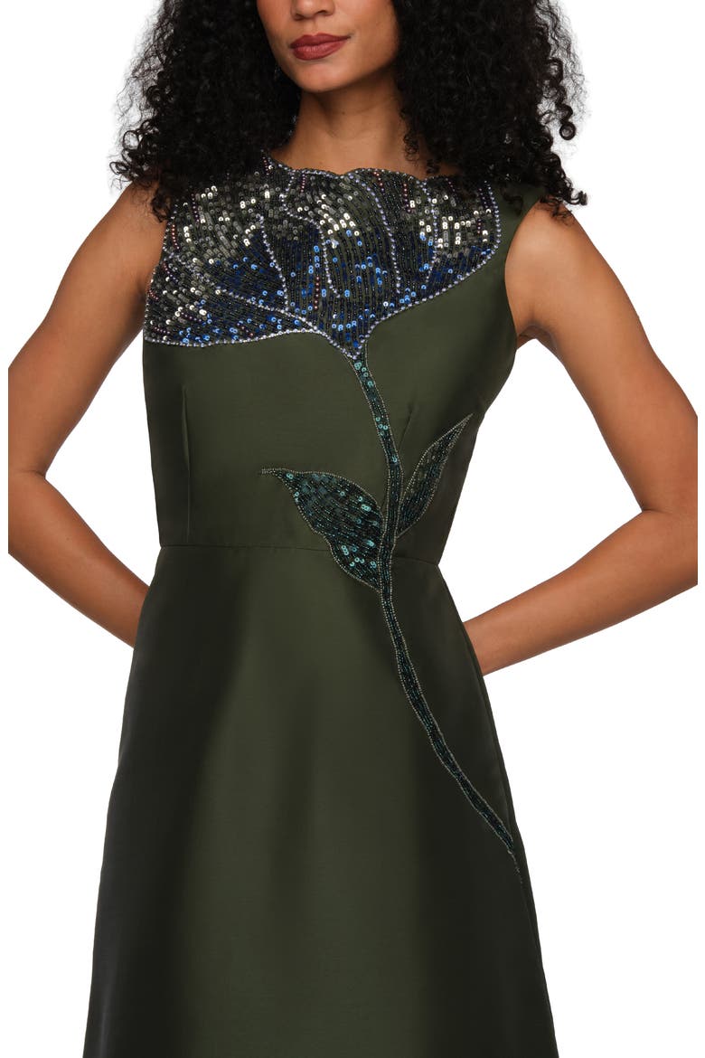 Charlene Embellished Taffeta Gown, Alternate, color, FOREST ELF