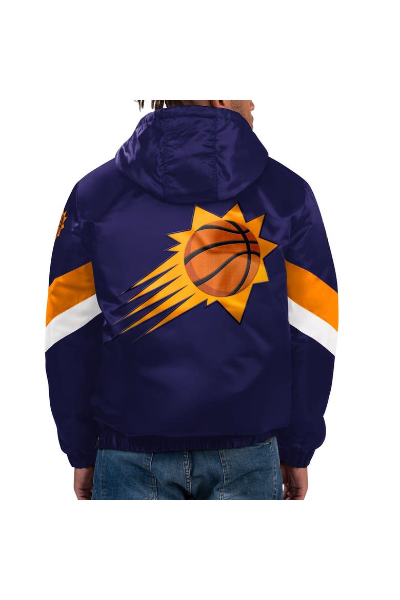 Men's Starter  Purple Phoenix Suns Force Play Satin Hoodie Half-Zip Jacket, Alternate, color, Purple