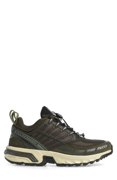 Salomon Unisex Acs Pro Lace Up Sneakers In Peat/deep Lichen Green