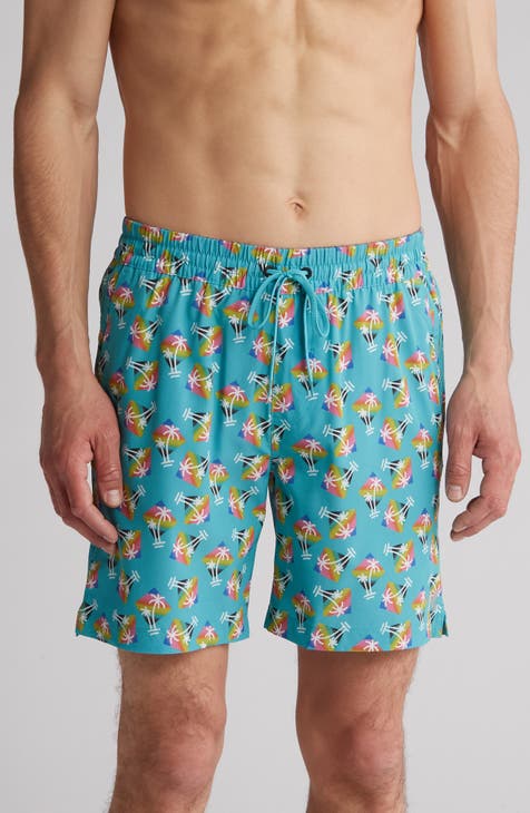 Rainbow Palm Tree Volley Swim Shorts