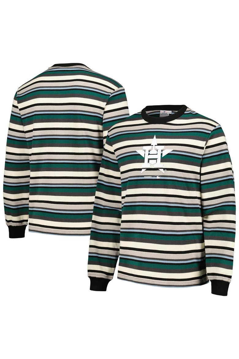 Men's PLEASURES Cream/Green Houston Astros Ballpark Long Sleeve T-Shirt, Main, color, Cream