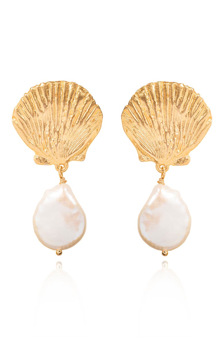 Vittoria Drop Earrings, Main, color, PEARL