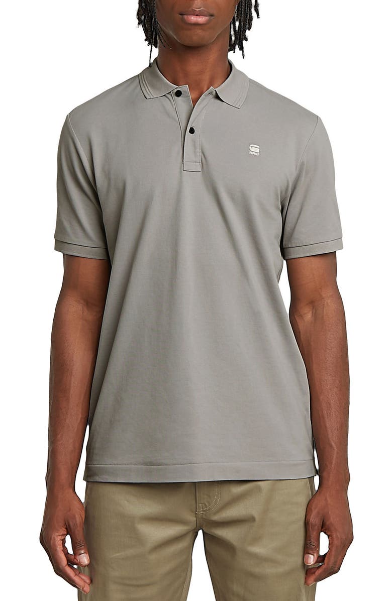 G-STAR Dunda Slim Fit Piqué Polo, Main, color, Grey Alloy