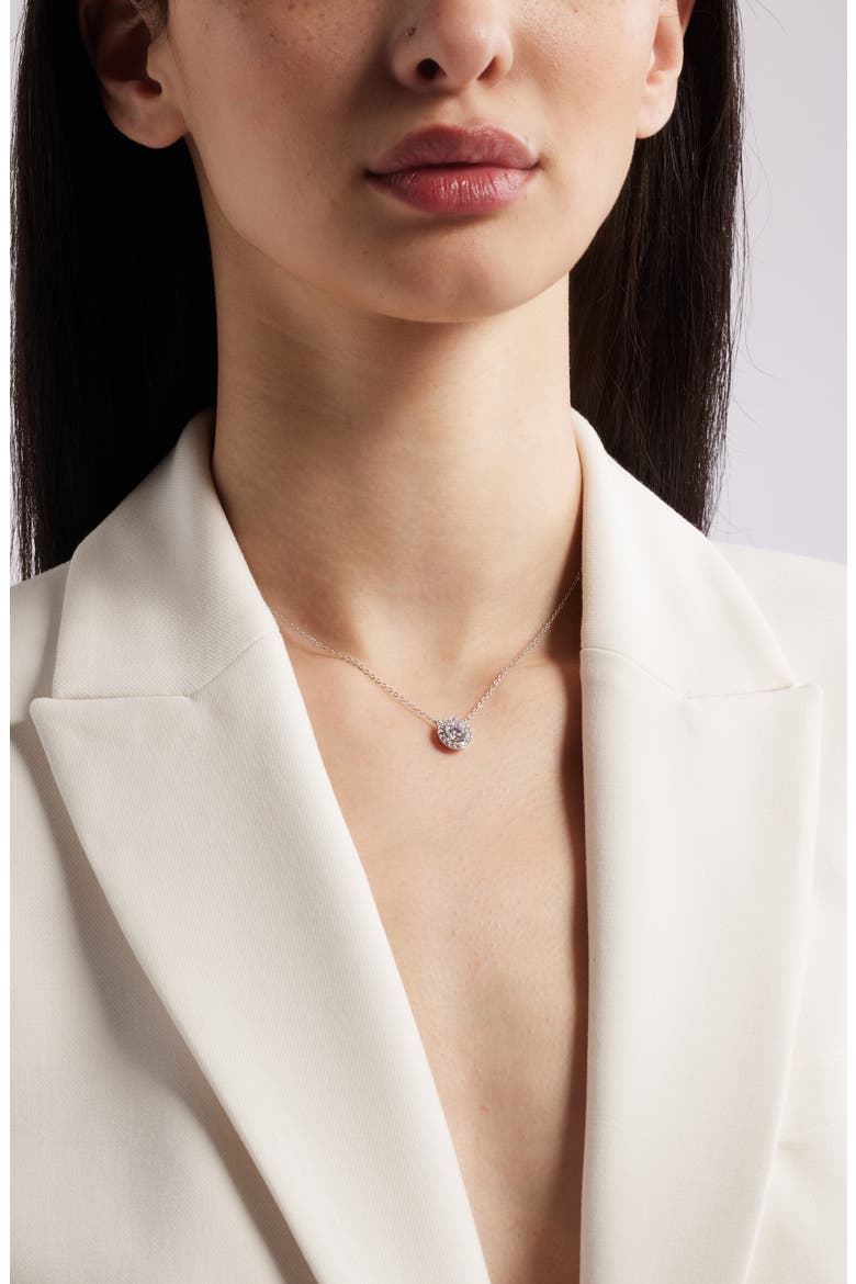 Cubic Zirconia Pendant Necklace, Alternate, color, CLEAR- SILVER