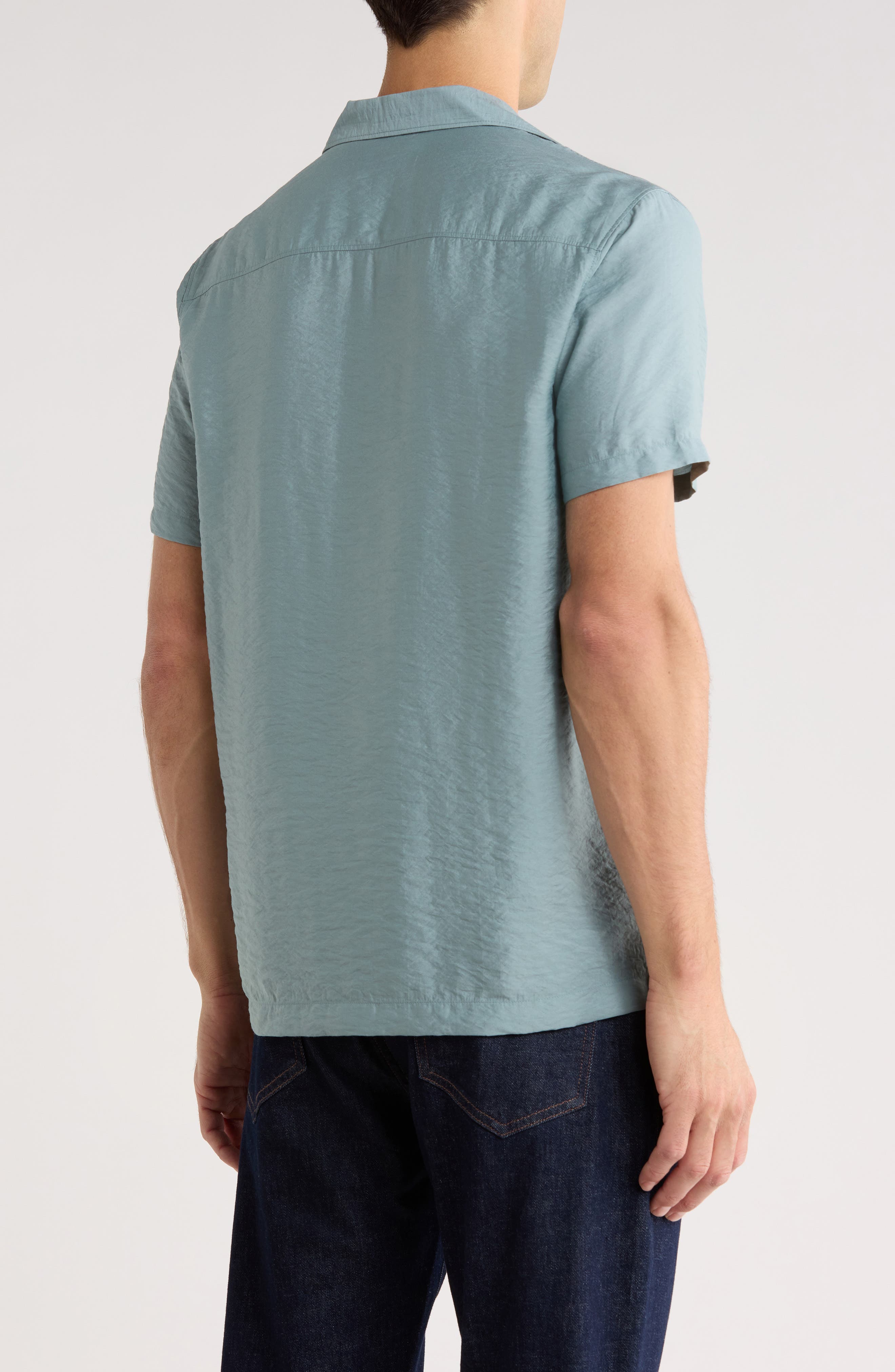 Hammered Satin Camp Shirt - image 4