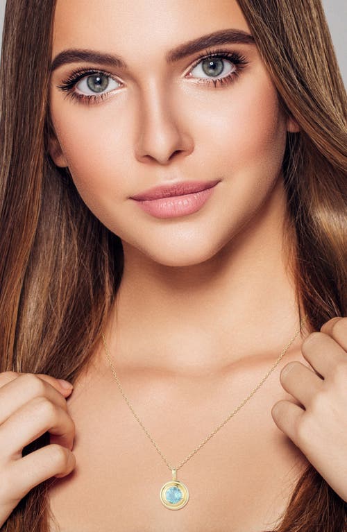 Ember Fine Jewelry Blue Topaz Pendant Necklace In Brown