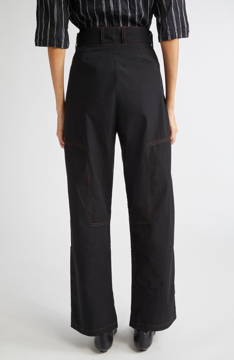 KÚR Contrast Seam Pleated Dress Pants, Alternate, color, Black