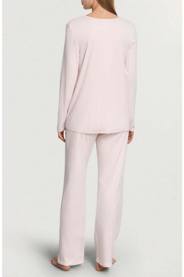 Cotton & Silk Long Sleeve Pajamas, Alternate, color, HONEYDEW