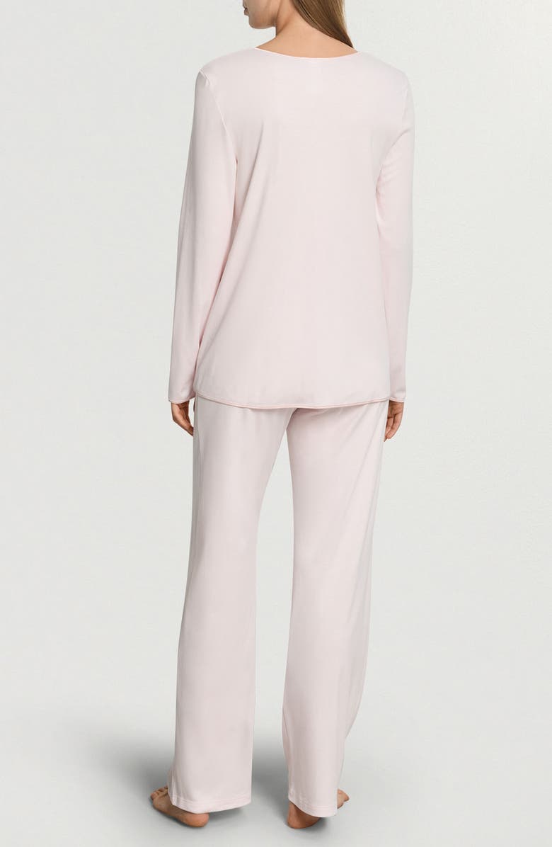 Hanro Long Sleeve Cotton Jersey Pajamas, Alternate, color, 