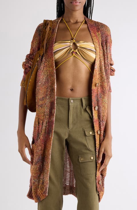 Hanae Openwork Ladder Stitch Cardigan