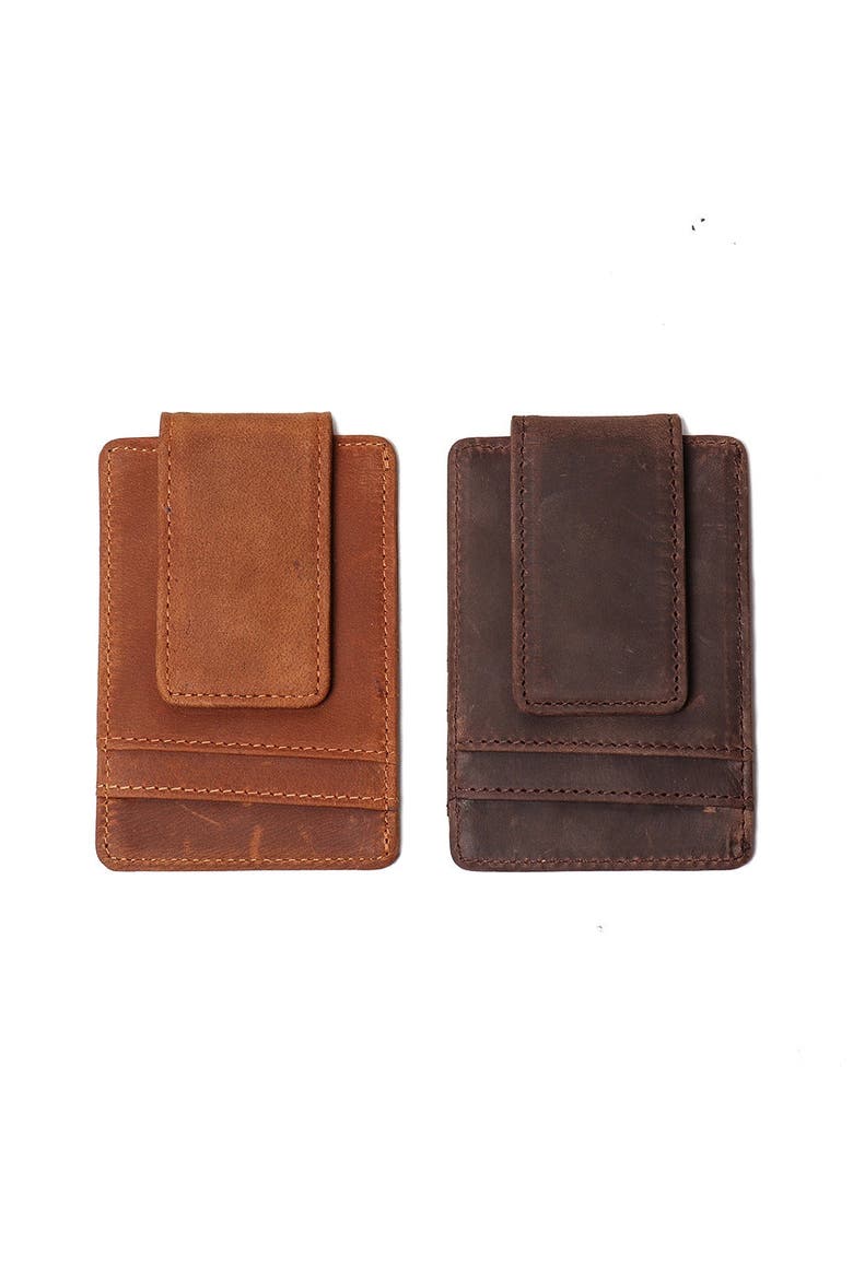 The Walden | Handmade Leather Front Pocket Wallet with Money Clip, Alternate, color, Brown