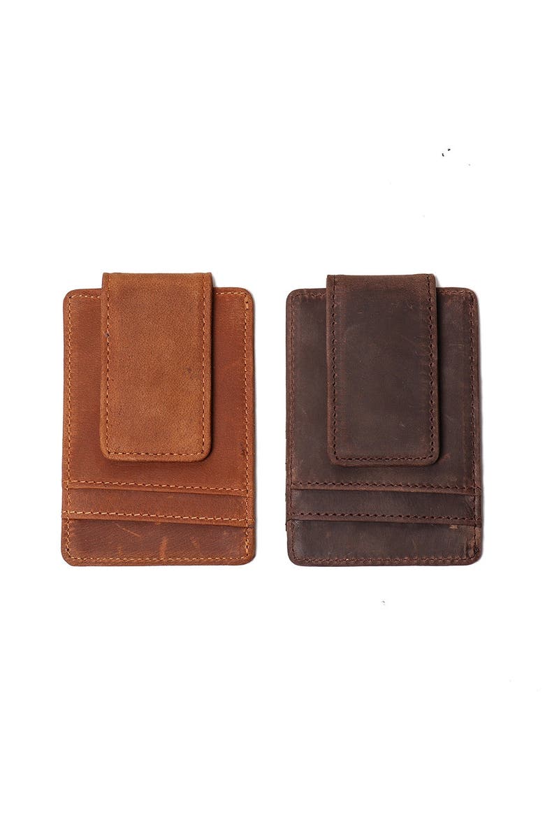 STEEL HORSE LEATHER The Walden | Handmade Leather Front Pocket Wallet with Money Clip, Alternate, color, Brown