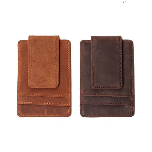 Steel Horse Leather The Walden | Handmade Leather Front Pocket Wallet With Money Clip In Brown