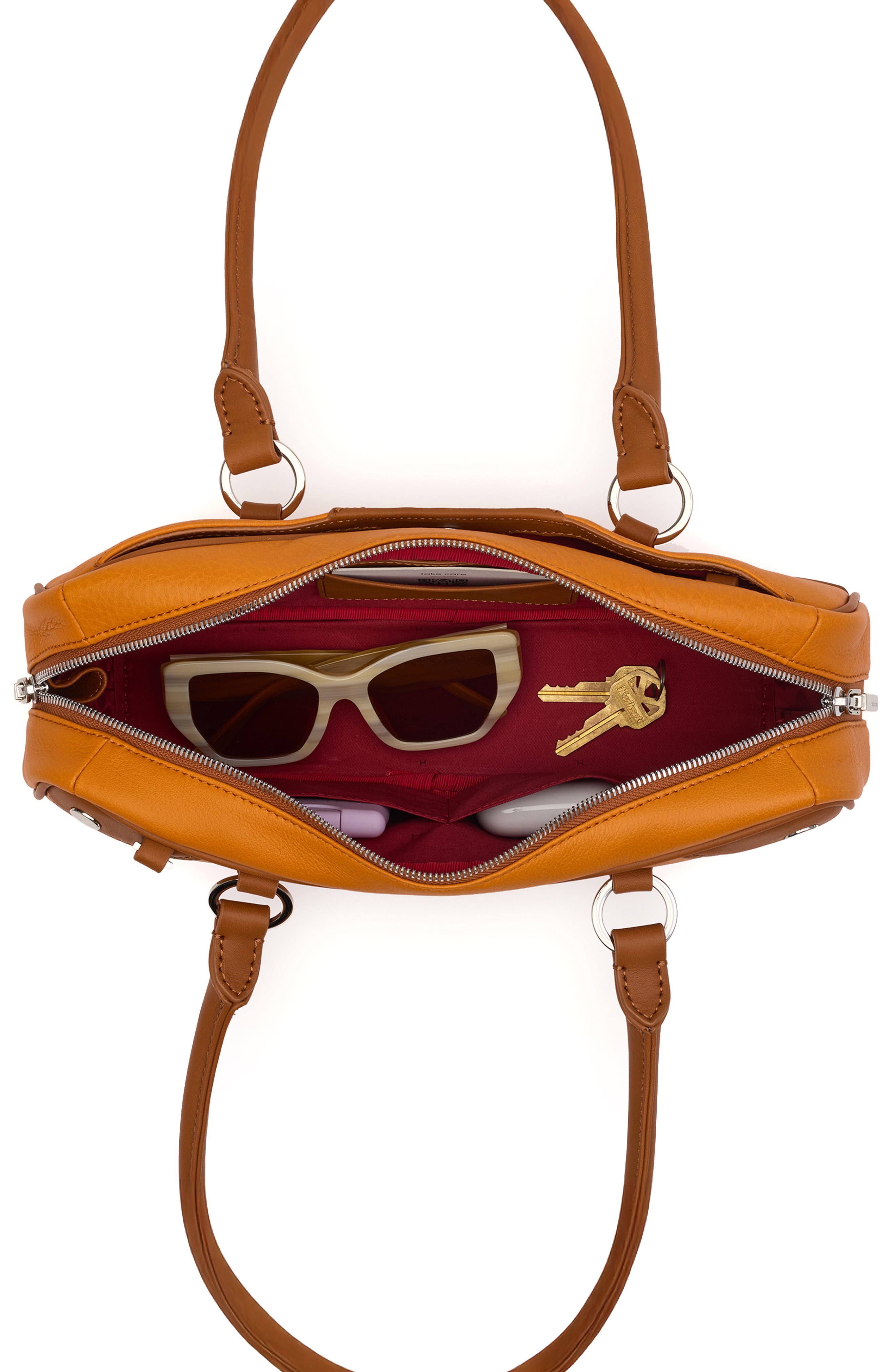 Small Meredith Leather Shoulder Bag, Alternate, color, TAILORED TANGERINE/ SILVER