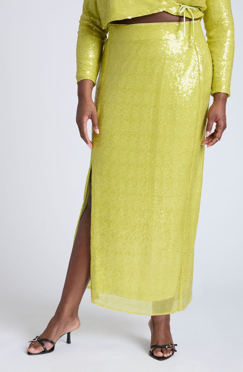ELOQUII Sequin Maxi Skirt, Main, color, 