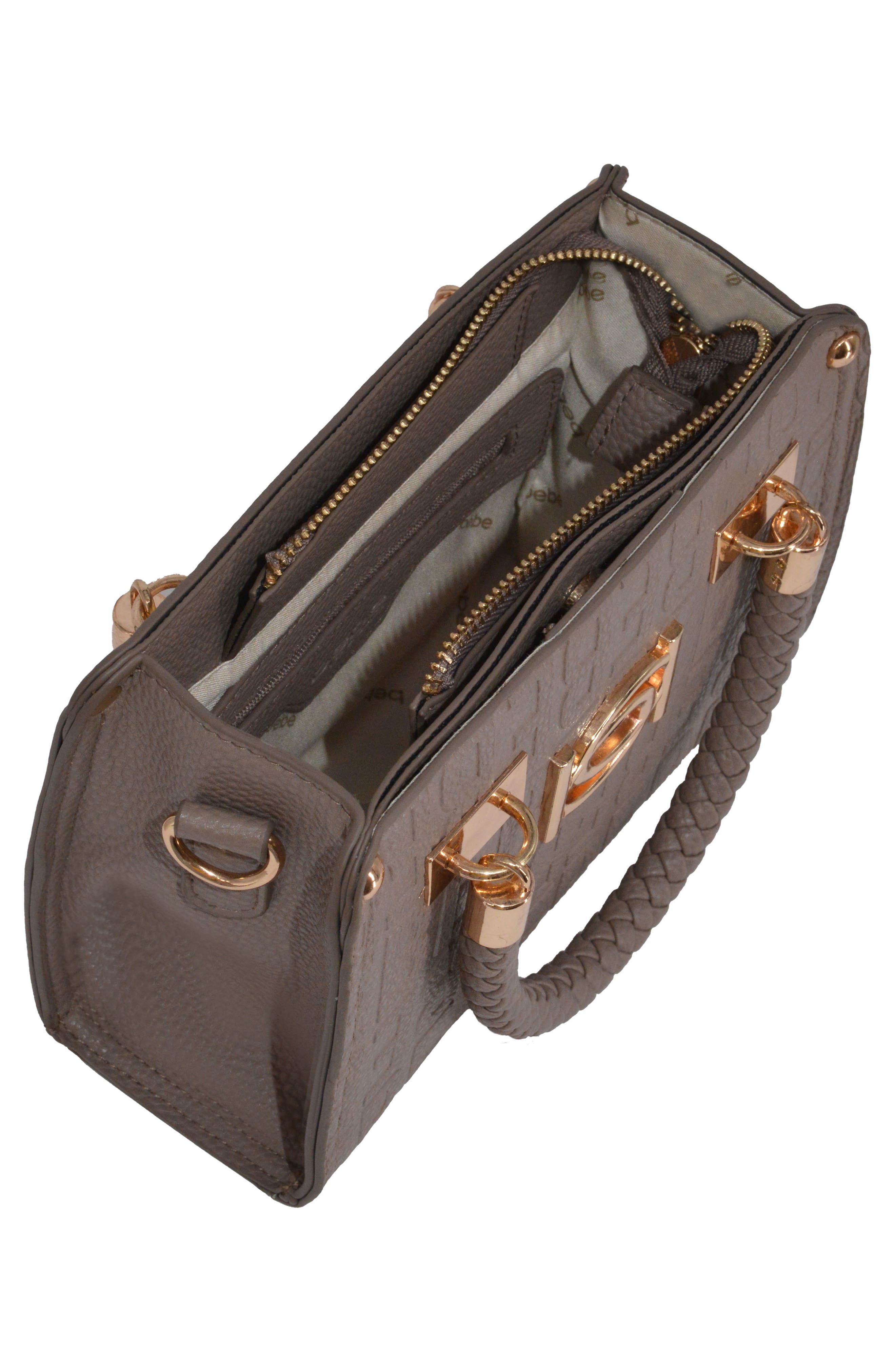 bebe Alexandria Top Handle Satchel, Alternate, color, Taupe
