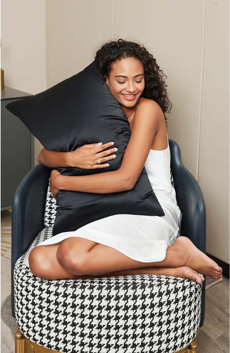 SILKSILKY Set of 2Pcs-22Momme Mulberry Silk Hidden Zipper Pillowcase, Alternate, color, 