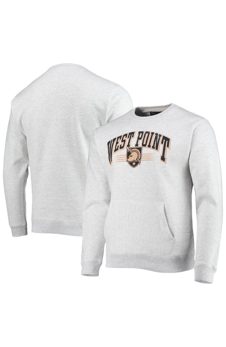 LEAGUE COLLEGIATE WEAR Men's League Collegiate Wear Heathered Gray Army Black Knights Upperclassman Pocket Pullover Sweatshirt, Main, color, 