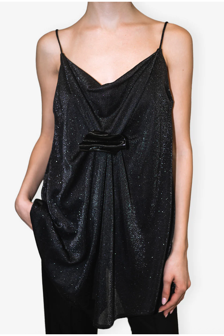 Peyton Cowl-Neck Top, Alternate, color, Black