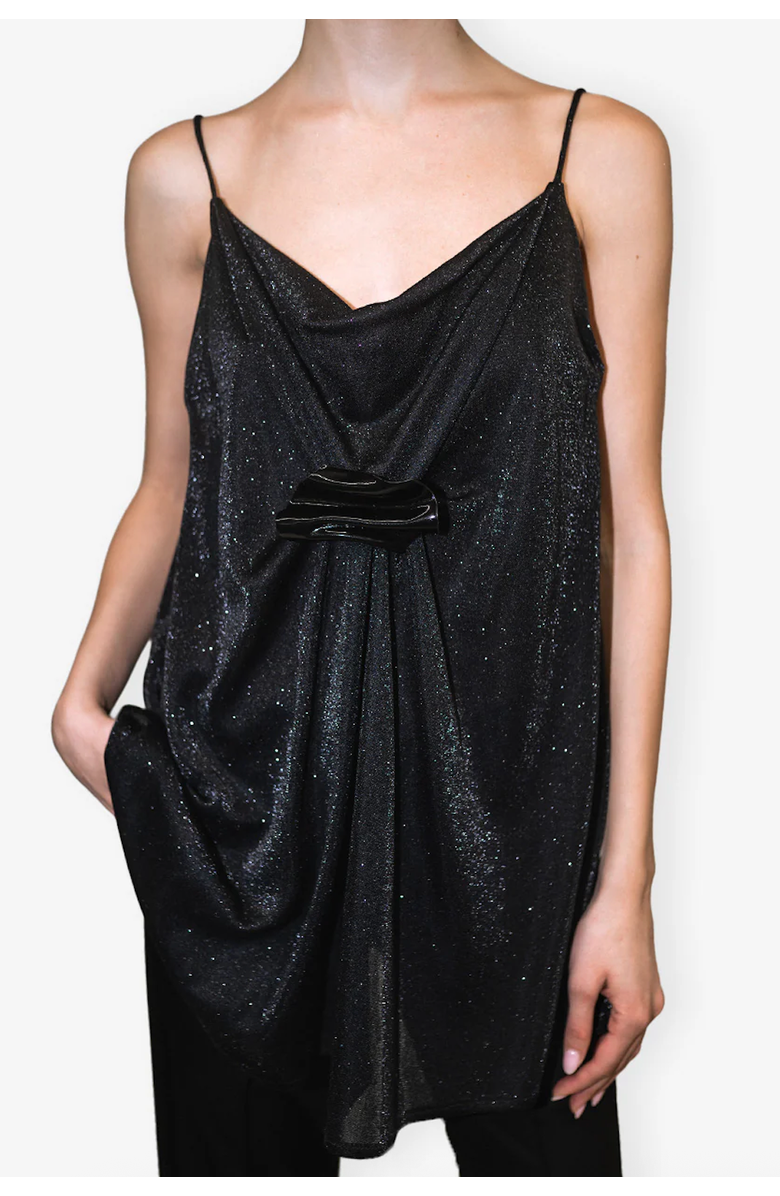 KATE BARTON Peyton Cowl-Neck Top, Alternate, color, Black