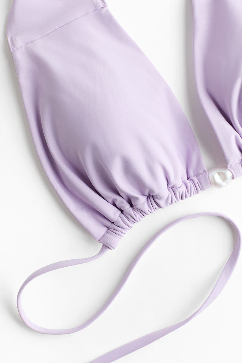Padded Halterneck Bikini Top, Alternate, color, Light purple