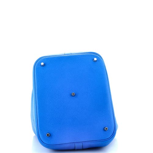 Pre-owned Hermes Hermes Picotin Lock Bag Clemence Gm In Blue
