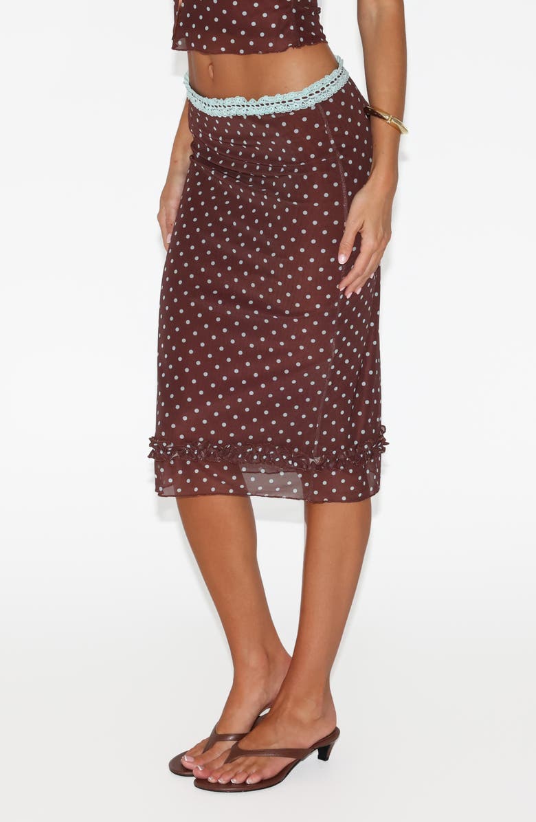 Tiger Mist Amara Low Rise Polka Dot Skirt, Alternate, color, Blue Polka Dot