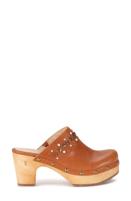 Frye Jessica Stud Platform Clog In Tan Oyster Leather