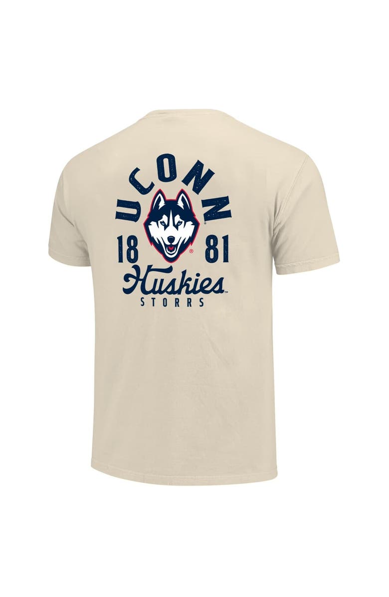IMAGE ONE Men's  Natural UConn Huskies Comfort Colors Mascot Overlay T-Shirt, Alternate, color, Natural
