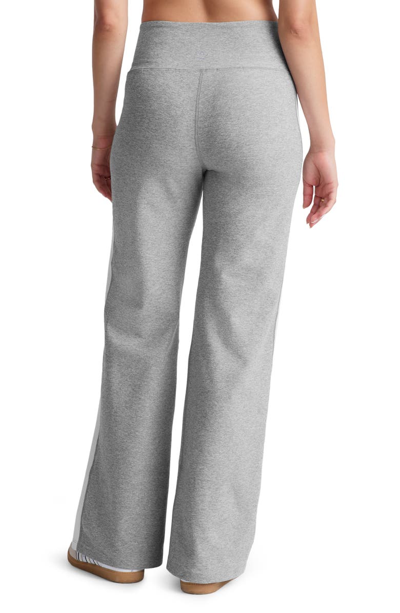 Beyond Yoga Space Dye Laid Back Stripe Pants, Alternate, color, Silver Mist/ Cloud White