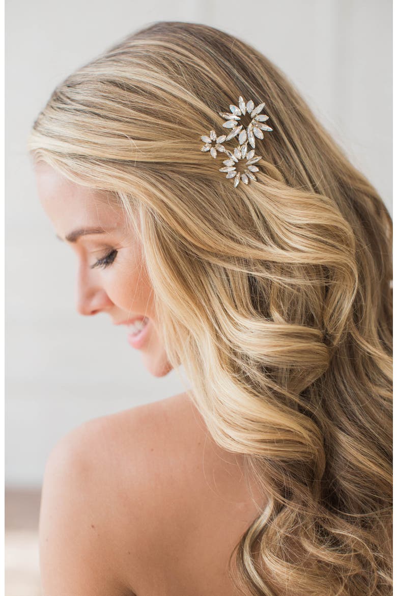 Camila Crystal Hair Clip, Alternate, color, CLASSIC SILVER