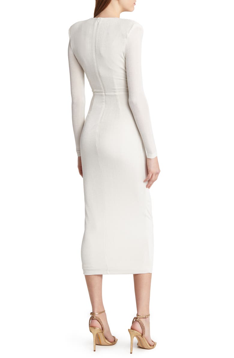 MISHA COLLECTION Francis Plunge Neck Long Sleeve Cocktail Midi Dress |  Nordstrom