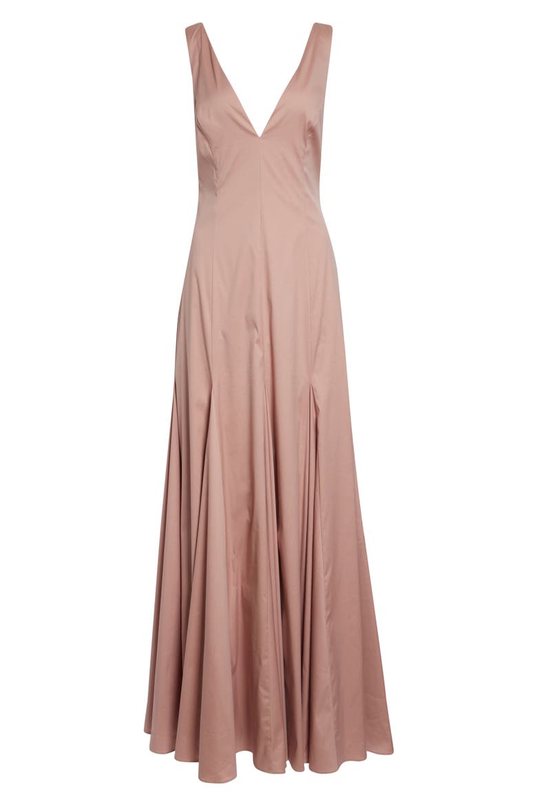 Aurelia V-Neck Stretch Mermaid Gown, Alternate, color, DUSTY PINK